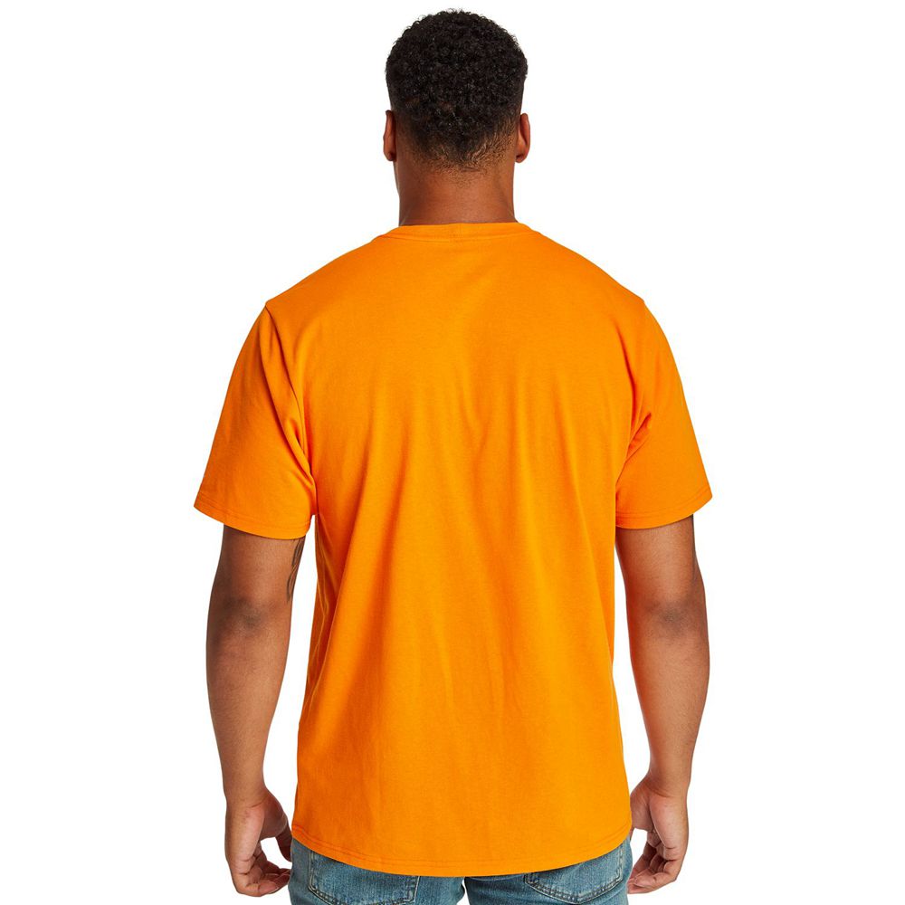 Timberland Mens T-Shirts PRO® Short Sleeve Base Plate Wicking Logo - Orange - India CU1374295